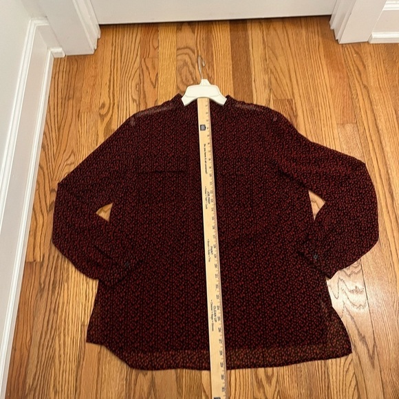 Talbots Women’s  Mock Neck Mesh Tunics Red and black Long Sleeves Size M - Picture 6 of 6